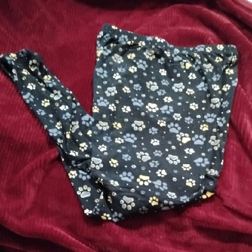 Leggings Depot Paw Print Leggings - Black and Gold